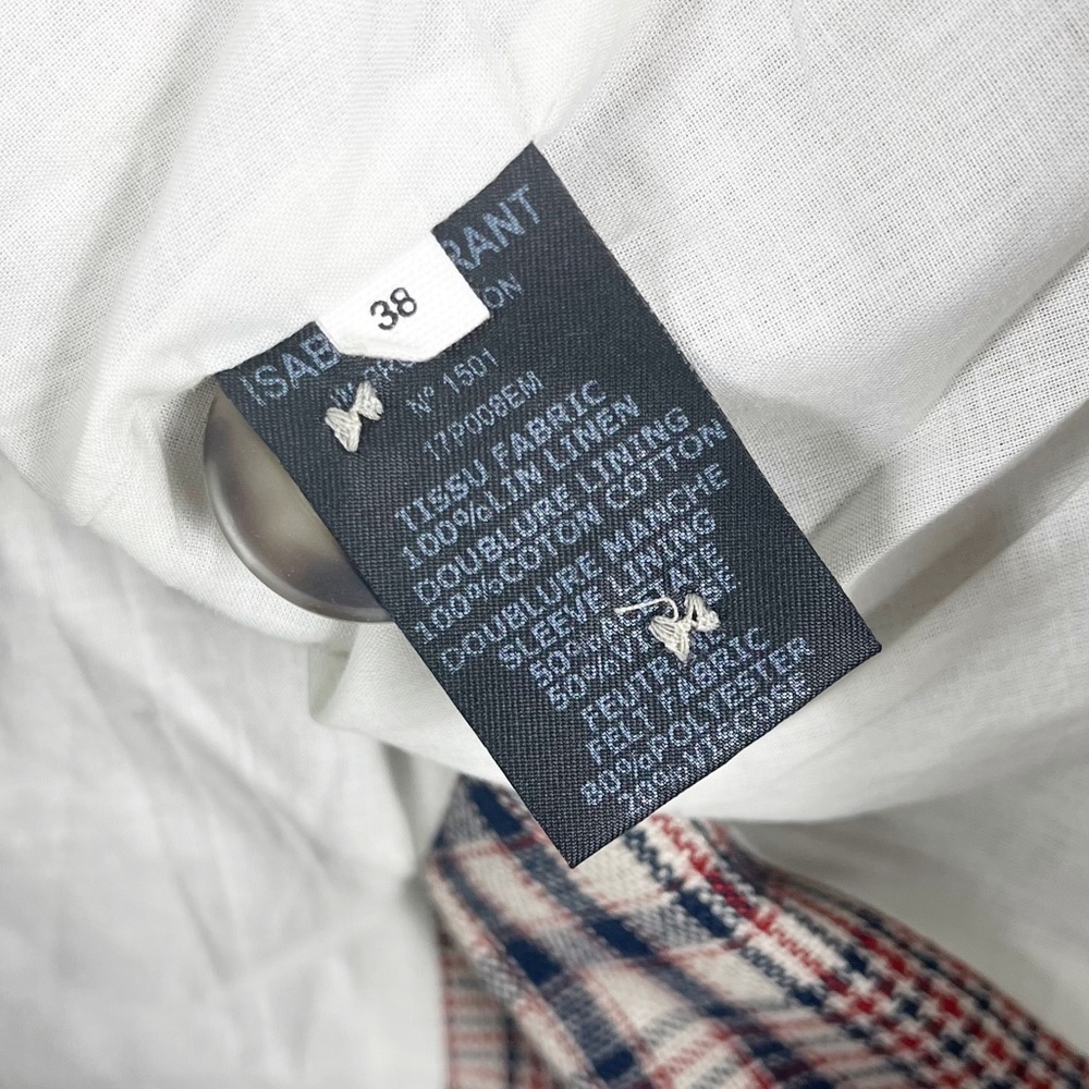 Isabel Marant Etoile Janey Checked Plaid Linen Bl… - image 6